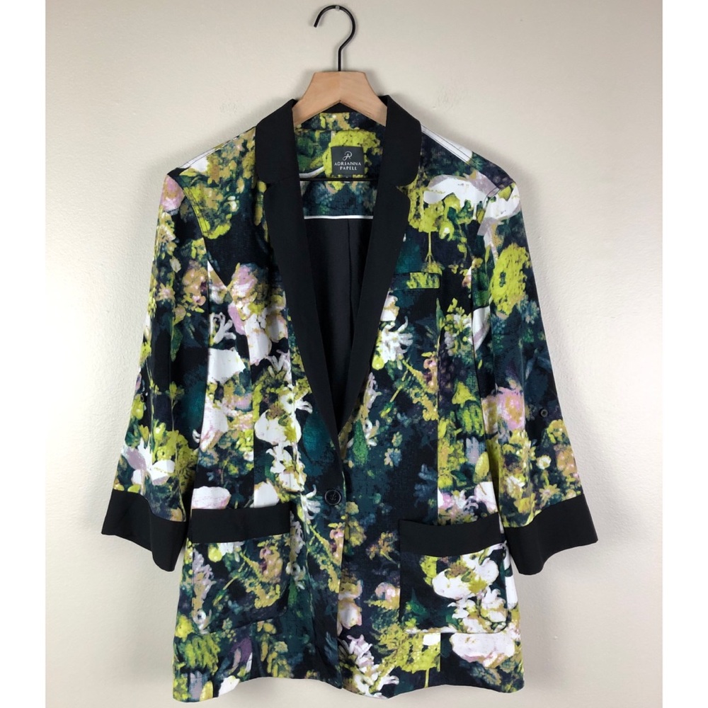 Adrianna Papell Long Line Modern Blazer Sz Medium